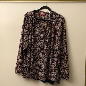 Downing Studio Holly ruffle sleeve peasant top 2x